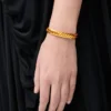 Bracciale sottile intrecciato in argento sterling Oro Bracciale sottile intrecciato in argento sterling Oro