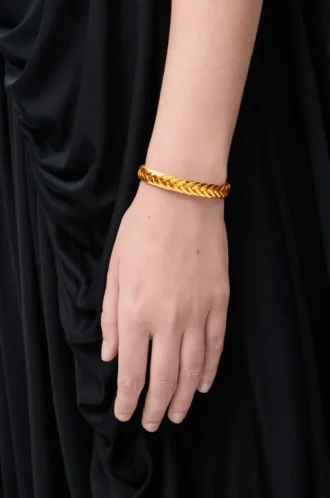 Bracciale sottile intrecciato in argento sterling Oro