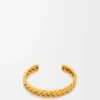 Bracciale sottile intrecciato in argento sterling Oro Bracciale sottile intrecciato in argento sterling Oro