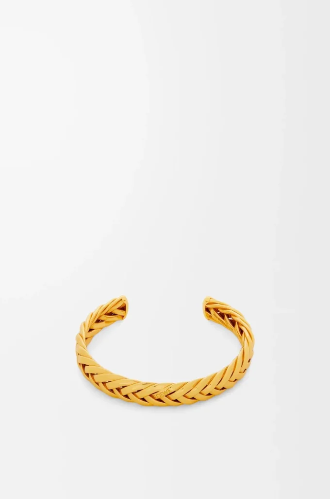 Bracciale sottile intrecciato in argento sterling Oro Bracciale sottile intrecciato in argento sterling Oro