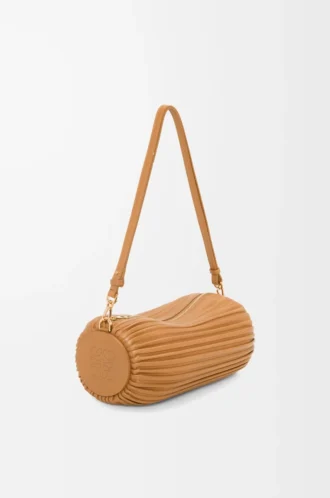 Bracelet Pouch in pelle di agnello nappa plissettata Warm Desert