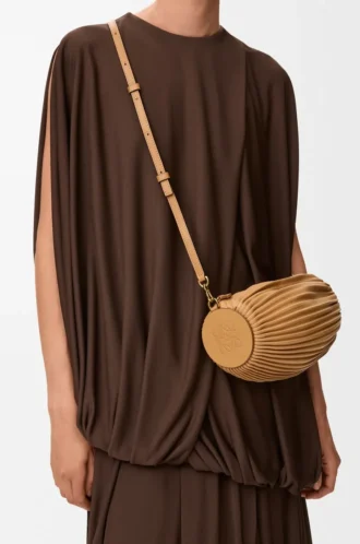 Bracelet Pouch in pelle di agnello nappa plissettata Warm Desert