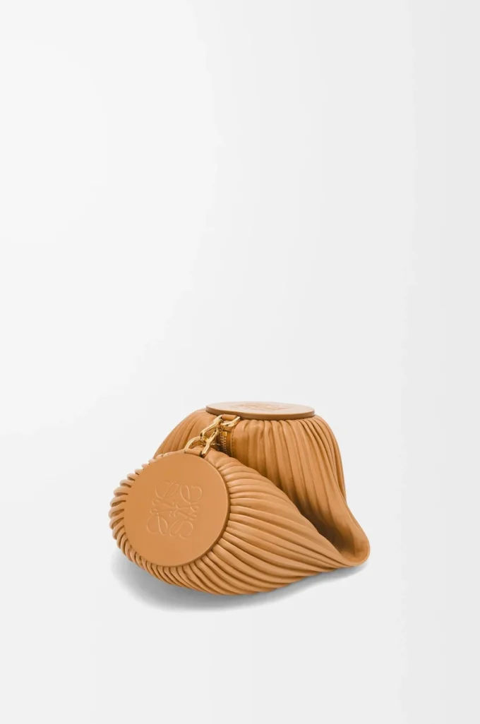 Bracelet Pouch in pelle di agnello nappa plissettata Warm Desert