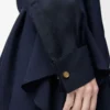 Camicetta con cintura in seta blu navy Camicetta con cintura in seta blu navy