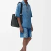 Camicia a maniche corte Anagram in denim Denim lavato
