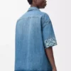 Camicia a maniche corte Anagram in denim Denim lavato