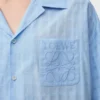 Camicia a maniche corte in cotone azzurro