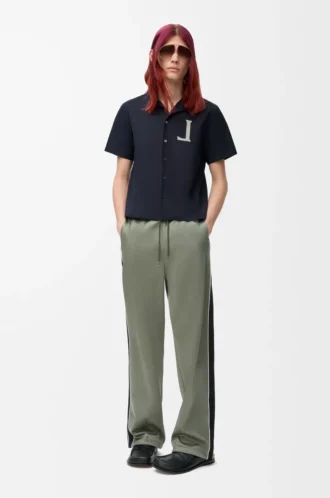 Camicia a maniche corte in cotone blu navy scuro