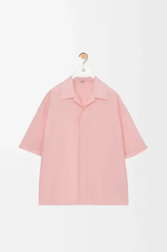Camicia a maniche corte in lana Corallo
