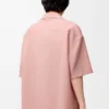 Camicia a maniche corte in lana Corallo