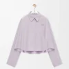 Camicia a trapezio in cotone lilla Camicia a trapezio in cotone lilla