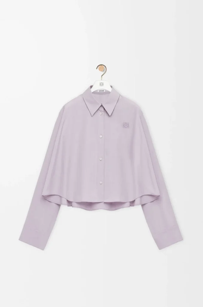 Camicia a trapezio in cotone lilla Camicia a trapezio in cotone lilla