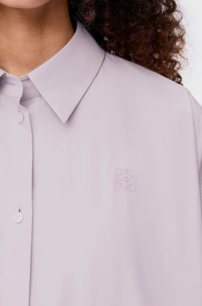 Camicia a trapezio in cotone lilla Camicia a trapezio in cotone lilla