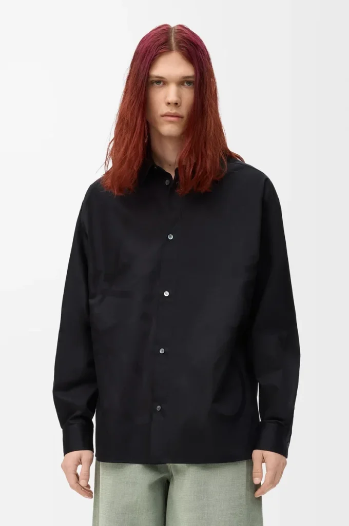 Camicia Anagram in cotone nero Camicia Anagram in cotone nero