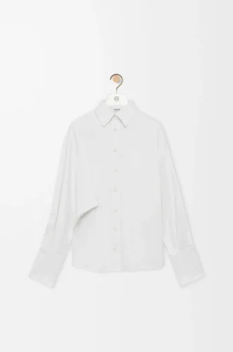 Camicia avvolgente in denim Bianco