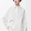 Camicia avvolgente in denim Bianco Camicia avvolgente in denim Bianco