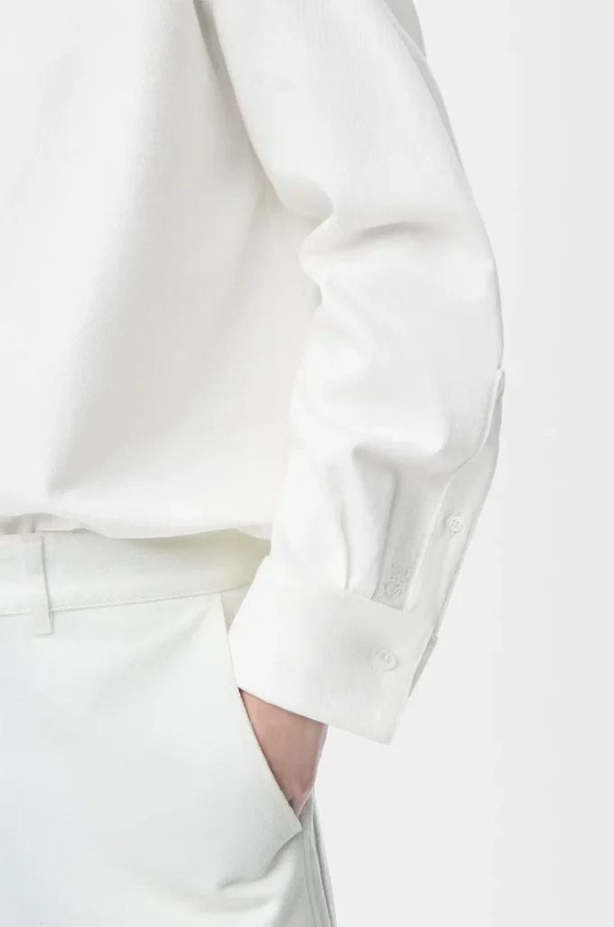 Camicia avvolgente in denim Bianco Camicia avvolgente in denim Bianco