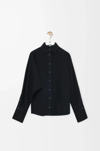 Camicia avvolgente in denim Nero