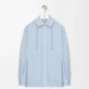 Camicia con cappuccio in cotone azzurro