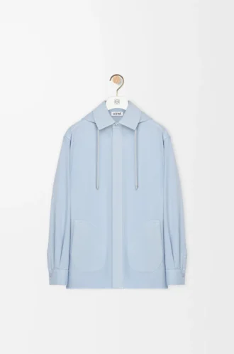 Camicia con cappuccio in cotone azzurro