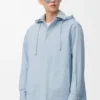 Camicia con cappuccio in cotone azzurro