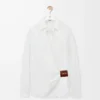 Camicia drappeggiata in cotone bianco Camicia drappeggiata in cotone bianco