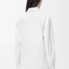 Camicia drappeggiata in cotone bianco Camicia drappeggiata in cotone bianco