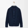 Camicia drappeggiata in denim blu indaco scuro Camicia drappeggiata in denim blu indaco scuro