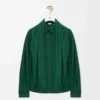 Camicia drappeggiata in seta Verde scuro Camicia drappeggiata in seta Verde scuro