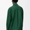 Camicia drappeggiata in seta Verde scuro Camicia drappeggiata in seta Verde scuro