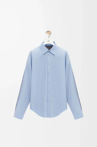 Camicia ibrida in cotone e lana Azzurro/Grigio