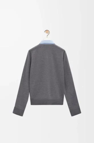 Camicia ibrida in cotone e lana Azzurro/Grigio
