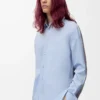 Camicia ibrida in cotone e lana Azzurro/Grigio
