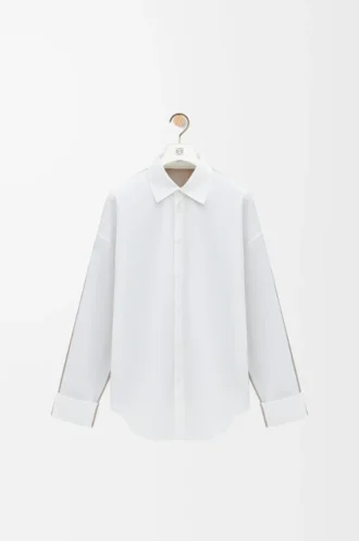 Camicia ibrida in cotone e lana Bianco/Beige