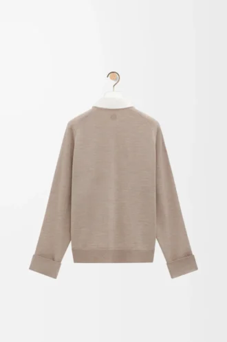Camicia ibrida in cotone e lana Bianco/Beige