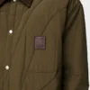 Camicia imbottita in tessuto tecnico verde kaki