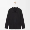 Camicia impreziosita in cotone nero