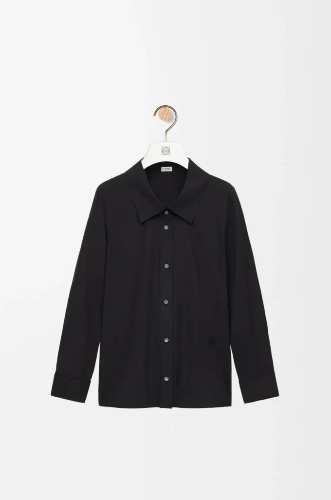 Camicia impreziosita in cotone nero