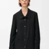 Camicia impreziosita in cotone nero
