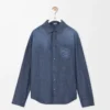 Camicia in cotone blu lavato Camicia in cotone blu lavato