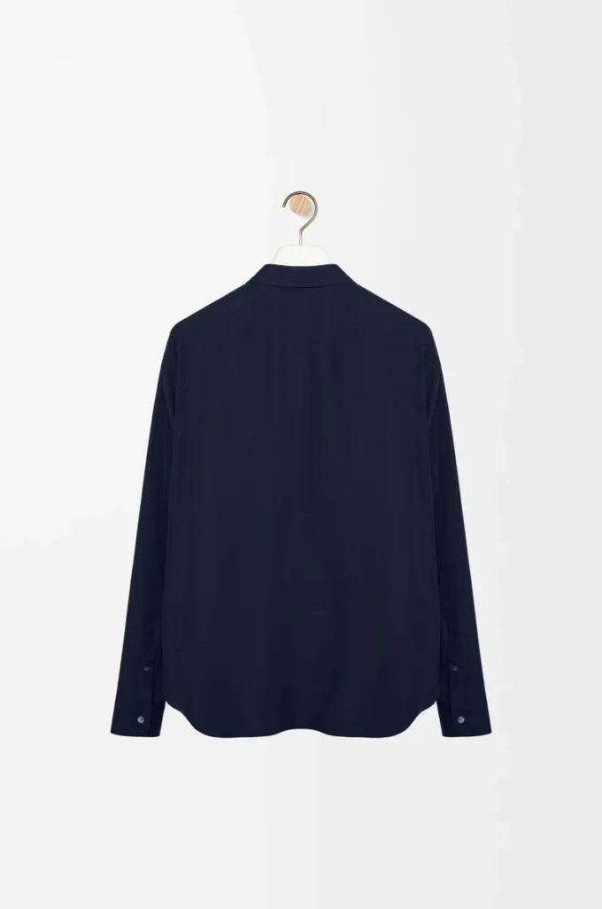 Camicia in cotone blu navy