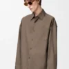Camicia in cotone marrone kaki Camicia in cotone marrone kaki