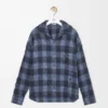 Camicia in lana e cotone blu navy Camicia in lana e cotone blu navy