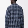 Camicia in lana e cotone blu navy Camicia in lana e cotone blu navy