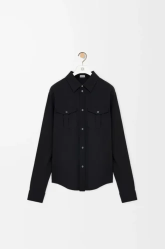 Camicia in misto viscosa nera