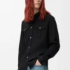 Camicia in misto viscosa nera