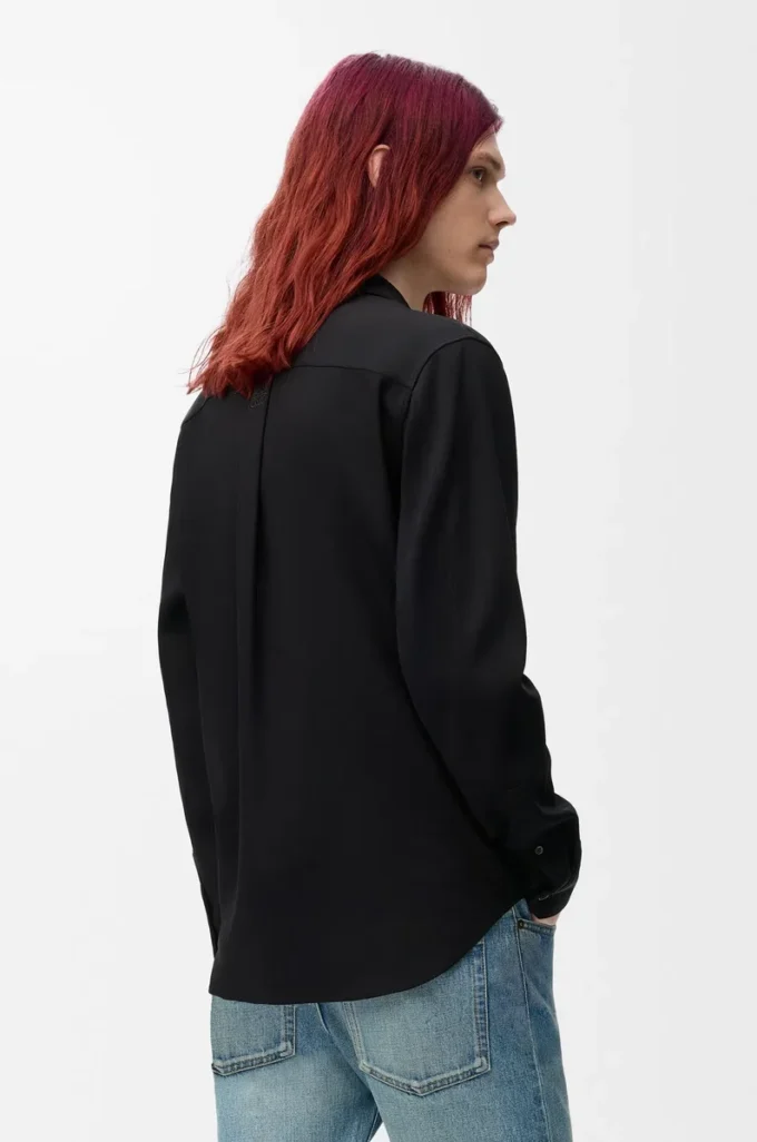 Camicia in misto viscosa nera