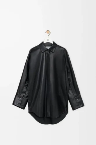 Camicia in nappa di agnello nera