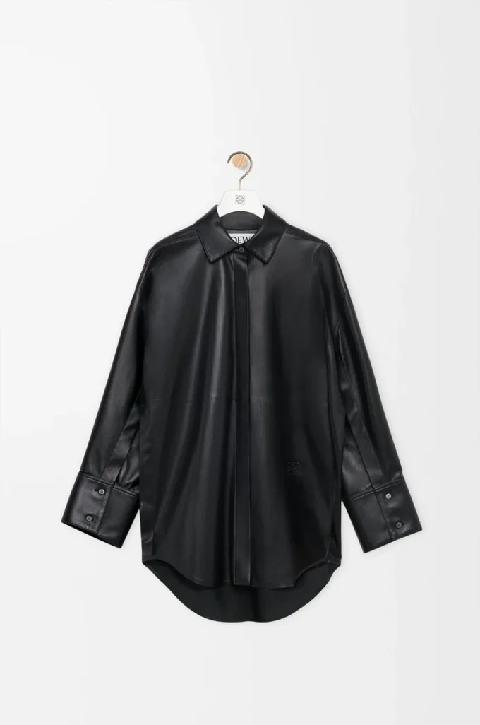 Camicia in nappa di agnello nera Camicia in nappa di agnello nera