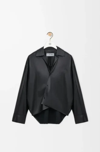 Camicia in nappa di agnello nera